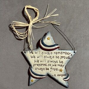 Patriotic Star Ornament with Inspirational Quote